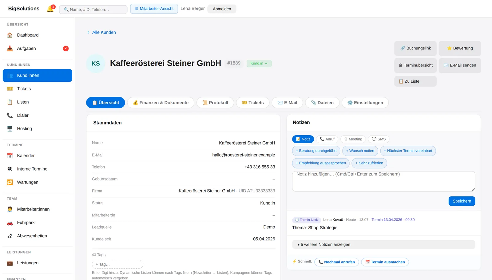 Kundenprofil einer Agentur-Kundin